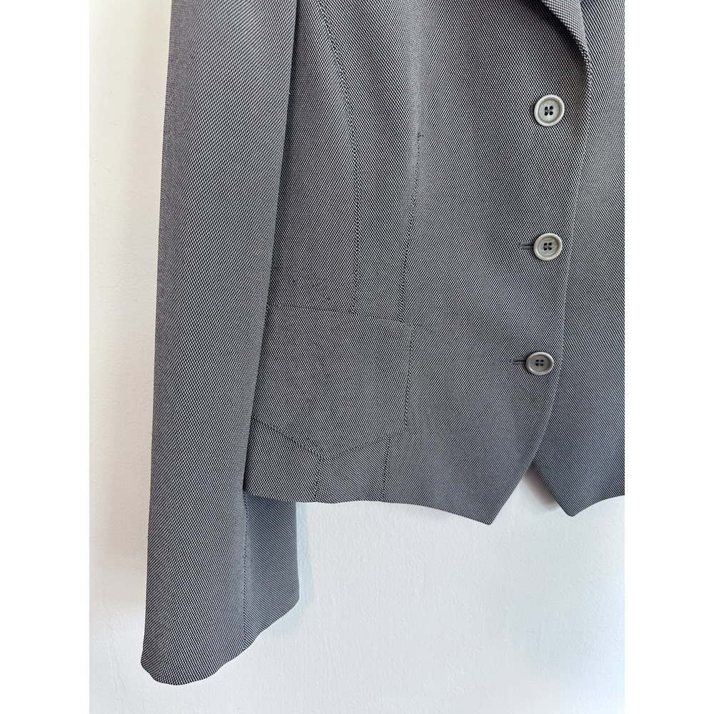 [FLAW] Armani Collezioni Womens Grey Blazer Size 44 / MEDIUM Structured Jacket - Picture 2 of 16
